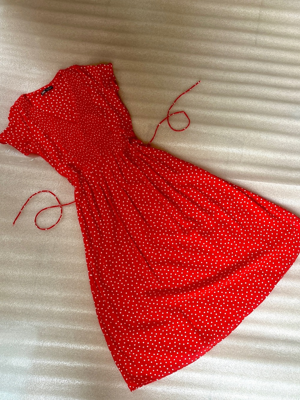Zara Red and White Polka Dot Dress